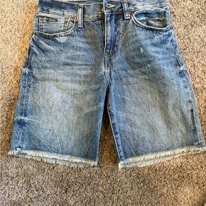 Polo by Ralph Lauren Blue Jean Shorts with Vintage-Inspired Distressing/Tshirt